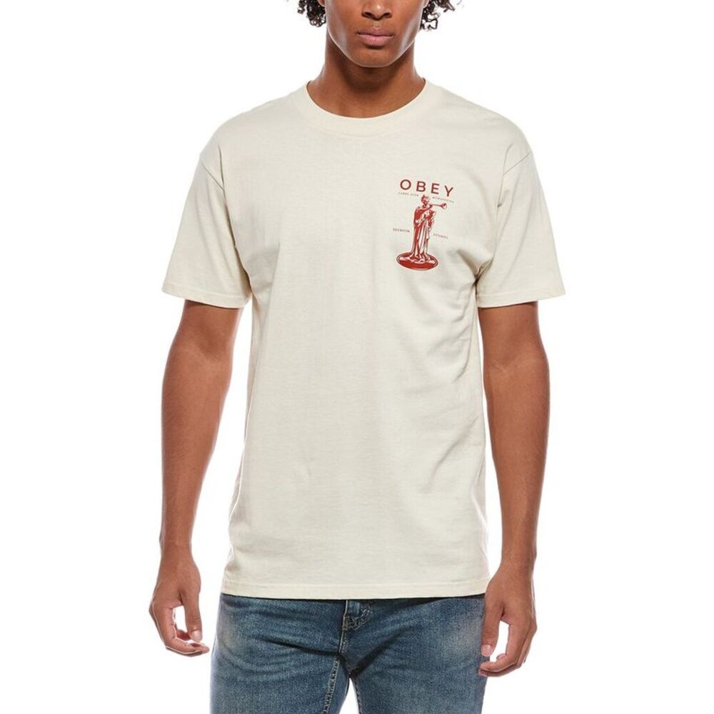 Obey Mens  T-Shirt, Cream